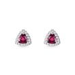 PUCES D'OREILLES EN OR BLANC AVEC RUBELLITES ET DIAMANTS - BOUCLES D'OREILLES EN TOURMALINE - BOUCLES D'OREILLES