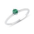 Ring with Emerald in White Gold