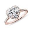 14K ROSE GOLD DIAMOND HEART RING - DIAMOND ENGAGEMENT RINGS - ENGAGEMENT RINGS