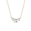 NECKLACE WITH THREE DIAMONDS IN YELLOW GOLD - DIAMOND NECKLACES - NECKLACES