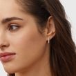 BOUCLES D'OREILLES EN OR ROSE SERTIES DE DIAMANTS - BOUCLES D'OREILLES EN DIAMANT - BOUCLES D'OREILLES