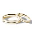 WEDDING RINGS WITH ENGRAVED GROOVE IN YELLOW GOLD - YELLOW GOLD WEDDING SETS - WEDDING RINGS