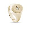 DIAMOND SIGNET STATEMENT RING IN YELLOW GOLD - DIAMOND RINGS - RINGS