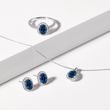 LUXURY WHITE GOLD RING WITH SAPPHIRE AND BRILLIANTS - SAPPHIRE ENGAGEMENT RINGS - ENGAGEMENT RINGS
