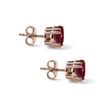 BOUCLES D'OREILLES EN OR ROSE ET RHODOLITES - BOUCLES D'OREILLES AVEC GEMMES - BOUCLES D'OREILLES