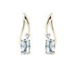 AQUAMARINE AND DIAMOND YELLOW GOLD EARRINGS - AQUAMARINE EARRINGS - EARRINGS