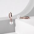 DELICATE EARRINGS WITH PEARL IN ROSE GOLD - PEARL EARRINGS - PEARL JEWELRY