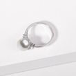 AKOYA PEARL AND DIAMOND RING IN WHITE GOLD - PEARL RINGS - PEARL JEWELRY