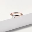 ELEGANT ROSE GOLD RING WITH A CENTRAL BRILLIANT - SOLITAIRE ENGAGEMENT RINGS - ENGAGEMENT RINGS