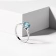 Topaz ring with diamonds in white gold