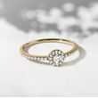 DIAMOND ENGAGEMENT RING IN YELLOW GOLD - ENGAGEMENT DIAMOND RINGS - 
