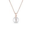 COLLIER EN OR ROSE ET PERLE D'EAU DOUCE - PENDENTIFS EN PERLES - PERLES