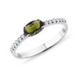 MOLDAVITE RING ADORNED WITH DIAMONDS IN WHITE GOLD - MOLDAVITE RINGS{% if category.pathNames[0] != product.category.name %} - {% endif %}