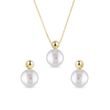 MODERN PEARL JEWELLERY SET MADE OF YELLOW GOLD - JEWELLERY SETS - FINE JEWELLERY