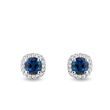 BOUCLES D'OREILLES DELUXE EN OR BLANC SERTIES DE SAPHIRS ET DE DIAMANTS BLANCS - BOUCLES D'OREILLES EN SAPHIR - BOUCLES D'OREILLES