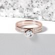 Diamantový zásnubní prsten bezel v růžovém zlatě