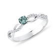 WHITE GOLD RING WITH BLUE DIAMOND - FANCY DIAMOND ENGAGEMENT RINGS - ENGAGEMENT RINGS