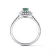 EMERALD AND DIAMOND HALO RING IN WHITE GOLD - EMERALD RINGS - RINGS