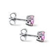 Pink sapphire stud earrings in white gold