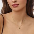 OCTAGON CUT MOLDAVITE AND DIAMOND NECKLACE IN YELLOW GOLD - MOLDAVITE NECKLACES - NECKLACES