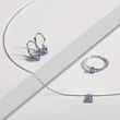 OVAL TANZANITE AND DIAMOND NECKLACE IN WHITE GOLD - TANZANITE NECKLACES - NECKLACES
