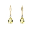 Boucles d'oreilles en or avec quartz Lemon et diamants