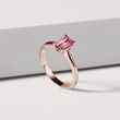 EMERALD CUT PINK TOURMALINE RING IN ROSE GOLD - TOURMALINE RINGS - RINGS