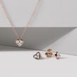SET SRDÍČKOVÝCH ŠPERKŮ Z RŮŽOVÉHO ZLATA S DIAMANTY - DIAMANTOVÉ SOUPRAVY - ŠPERKY