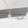 DIAMOND HALO NECKLACE IN YELLOW GOLD - DIAMOND NECKLACES - NECKLACES