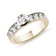 LUXURY BEZEL-SET DIAMOND RING IN YELLOW GOLD - ENGAGEMENT DIAMOND RINGS - ENGAGEMENT RINGS