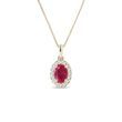 HALSKETTE MIT RUBIN UND DIAMANTEN AUS GELBGOLD - KETTEN MIT RUBIN - KETTEN