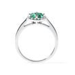 EMERALD AND DIAMOND HALO RING IN WHITE GOLD - EMERALD RINGS - RINGS