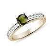 MASSIVER RING MIT MOLDAVIT UND DIAMANTEN IN GELBGOLD - RINGE MOLDAVIT - RINGE