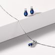 WHITE GOLD PENDANT WITH SAPPHIRE AND BRILLIANT - SAPPHIRE NECKLACES - NECKLACES