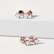 BOUCLES D'OREILLES EN OR ROSE AVEC DIAMANTS 1CT - PUCES D'OREILLES EN DIAMANT - BOUCLES D'OREILLES