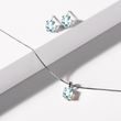 BOUCLES D'OREILLES EN OR BLANC AVEC TOPAZE BLEU CLAIR - BOUCLES D'OREILLES EN TOPAZE - BOUCLES D'OREILLES