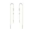 PEARL BAR THREADER GOLD EARRINGS - PEARL EARRINGS - PEARL JEWELRY