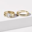 DIAMOND ETERNITY WEDDING RING SET IN YELLOW GOLD - YELLOW GOLD WEDDING SETS - WEDDING RINGS