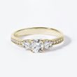 LUXURY ENGAGEMENT RING WITH DIAMONDS IN YELLOW GOLD - DIAMOND ENGAGEMENT RINGS - ENGAGEMENT RINGS