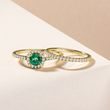 EMERALD ENGAGEMENT RING IN YELLOW GOLD - EMERALD RINGS - RINGS