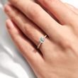 Diamond Ring in Rose Gol with Aquamarine