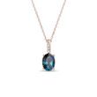 DIAMOND AND TOPAZ ROSE GOLD NECKLACE - TOPAZ NECKLACES - NECKLACES
