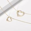 14K YELLOW GOLD HEART PENDANT WITH A DIAMOND - PENDANTS - NECKLACES