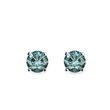 BLUE DIAMOND STUD EARRINGS IN WHITE GOLD - DIAMOND STUD EARRINGS - EARRINGS