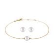 PERLENSET AUS OHRRINGEN UND ARMBAND AUS 14 KT GELBGOLD - PERLENSCHMUCK SETS - PERLEN