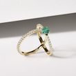 EMERALD AND DIAMOND RING IN YELLOW GOLD - EMERALD RINGS - RINGS