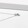 EMERALD RIBBON NECKLACE IN WHITE GOLD - EMERALD NECKLACES - NECKLACES