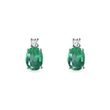 EMERALD AND DIAMOND EARRINGS IN WHITE GOLD - EMERALD EARRINGS - EARRINGS