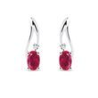 WHITE GOLD EARRINGS WITH RUBIES AND DIAMONDS - RUBY EARRINGS - EARRINGS