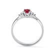 BAGUE AVEC RUBIS ET DIAMANTS D'OR BLANC - BAGUES DE FIANÇAILLES EN RUBIS - BAGUES DE FIANÇAILLES